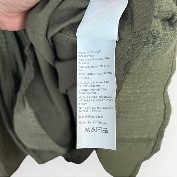 Anthropologie Saturday Sunday Olive Green BOHO Tassel Sleeve Dress NWT Size XS - Picture 7 of 8